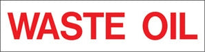 Waste Oil- Red on White Pump Decals