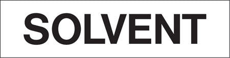 Pump Decal- Black on White, "Solvent"