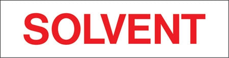 Pump Decal- Red on White, "Solvent"