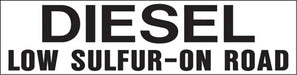 Pump Decal- Black on White, "Diesel Low-Sulfur On Road"