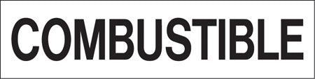 Pump Decal- Black on White, "COMBUSTIBLE"