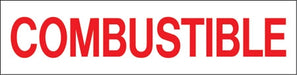 Pump Decal- Red on White, "COMBUSTIBLE"