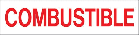 Pump Decal- Red on White, "COMBUSTIBLE"
