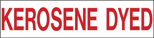 Pump Decal- Red on White, "Kerosene Dyed"