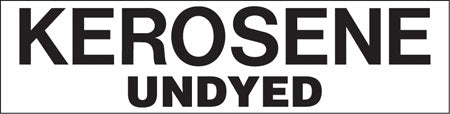 Pump Decal- Black on White, "Kerosene Undyed"