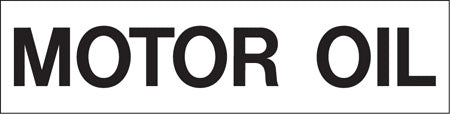 Pump Decal- Black on White, "Motor Oil"