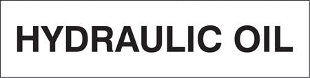 Pump Decal- Black on White, "Hydraulic Oil"