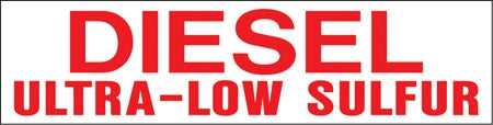 Pump Decal- Red on White, "DIESEL Ultra-Low Sulfur"