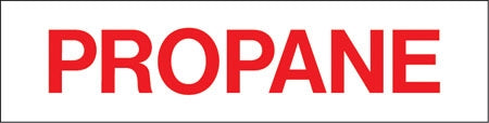Pump Decal- Red on White, "Propane"