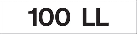 Pump Decal- Black on White, "100 LL"