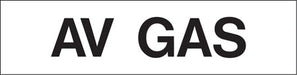 "AV Gas" Pump Decal, 12"w x 3"h, Black on White