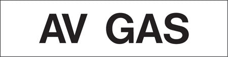Pump Decal- Black on White, "AV GAS"