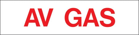 Pump Decal- Red on White, "AV GAS"