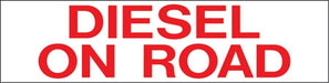 Pump Decal- Red on White, "Diesel On Road"