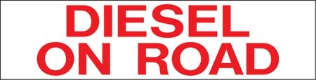 Pump Decal- Red on White, "Diesel On Road"