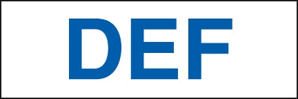 Pump Decal- Blue on White, "DEF"