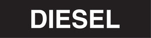 Pump Decal- White on Black, "DIESEL"