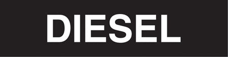 Pump Decal- White on Black, "DIESEL"