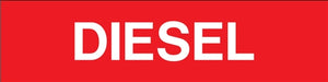 Pump Decal- White on Red, "DIESEL"