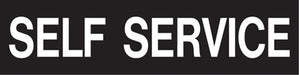 Pump Decal- White on Black, "Self Service"