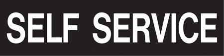 Pump Decal- White on Black, "Self Service"