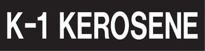 Pump Decal- White on Black, "K-1 Kerosene"