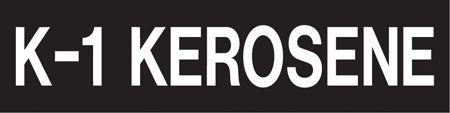 Pump Decal- White on Black, "K-1 Kerosene"