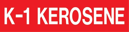 Pump Decal- White on Red, "K-1 Kerosene"