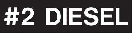 Pump Decal- White on Black, "#2 Diesel"