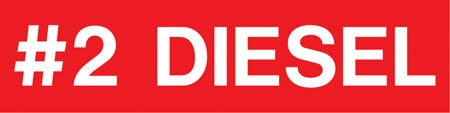 Pump Decal- White on Red, "#2 Diesel"