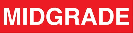 Pump Decal- White on Red, "Midgrade"