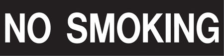 Pump Decal- White on Black, "No Smoking"