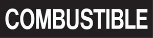 Pump Decal- White on Black, "COMBUSTIBLE"
