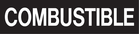 Pump Decal- White on Black, "COMBUSTIBLE"