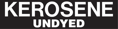 Pump Decal- White on Black, "Kerosene Undyed"