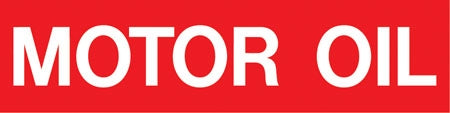 Pump Decal- White on Red, "Motor Oil"