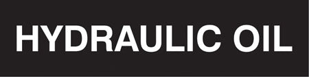 Pump Decal- White on Black, "Hydraulic Oil"