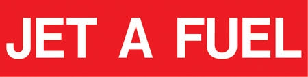 Pump Decal- White on Red, "Jet A Fuel"