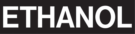 Pump Decal- White on Black, "ETHANOL"