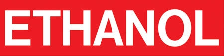 Pump Decal- White on Red, "ETHANOL"