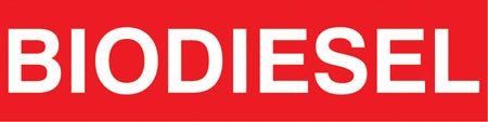 Pump Decal- White on Red, "Biodiesel"