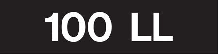 Pump Decal- White on Black, "100 LL"
