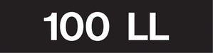 Pump Decal- White on Black, "100 LL"