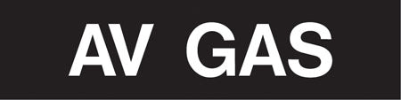 Pump Decal- White on Black, "AV GAS"