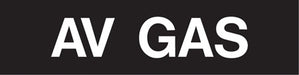 Pump Decal- White on Black, "AV GAS"