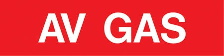Pump Decal- White on Red, "AV GAS"