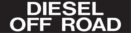 Pump Decal- White on Black, "Diesel Off Road"