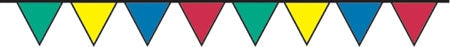 9"w x 12"h, Multi Colored Pennant- 72 per 100' String