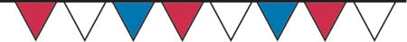 9"w x 12"h, Red, White & Blue Pennant- 72 per 100' String