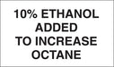 Decal- "10% Ethanol Added"